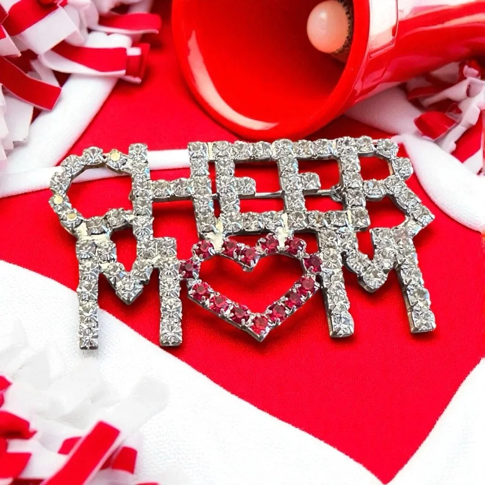 Cheer Mom Rhinestone Brooch‎ NWT